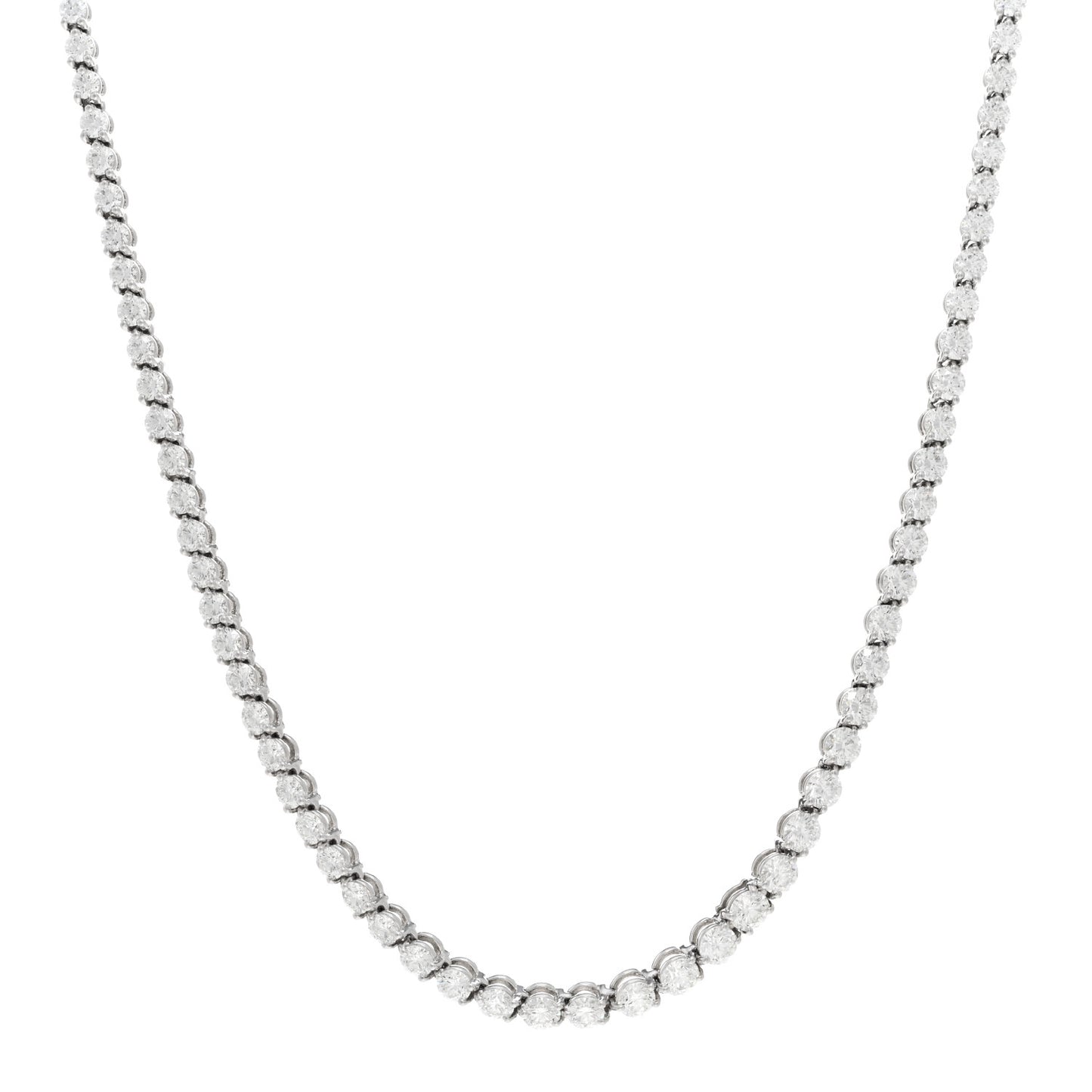 Platinum Diamond Victoria Graduated Line Necklace