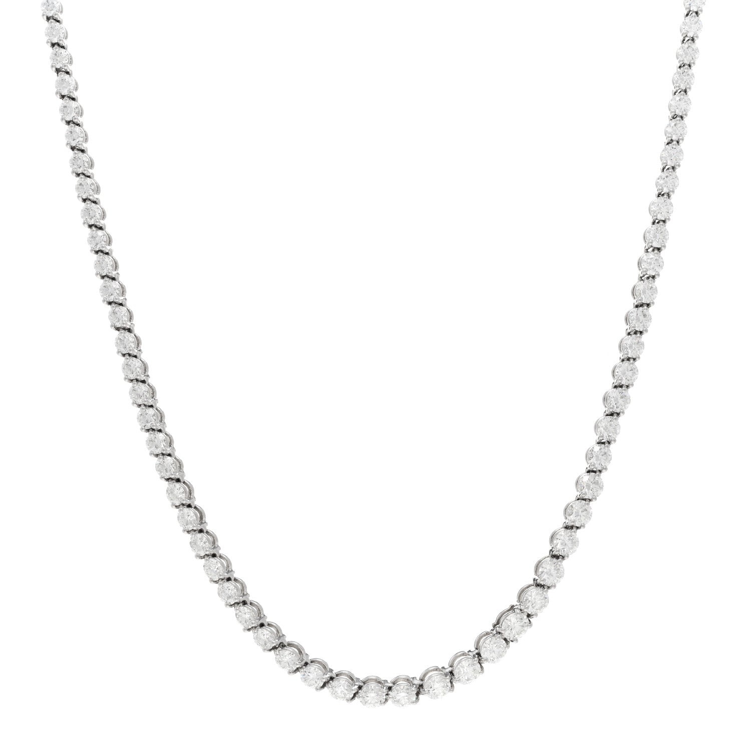 Tiffany Platinum Diamond Victoria Graduated Line Necklace 1 of 4
