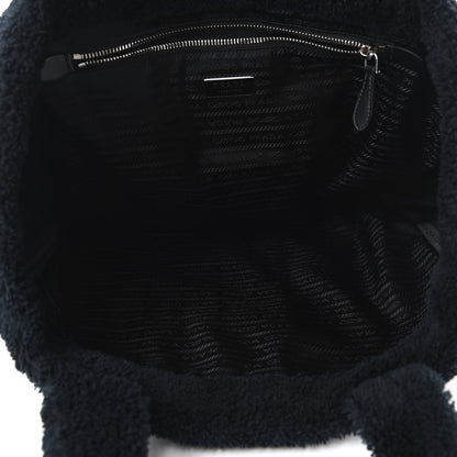 Prada Terry Cloth Tote Bag Black White 5 of 9