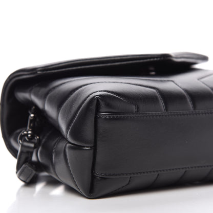 Saint Laurent Calfskin Y Quilted Monogram Toy Loulou Crossbody Bag Black 6 of 10