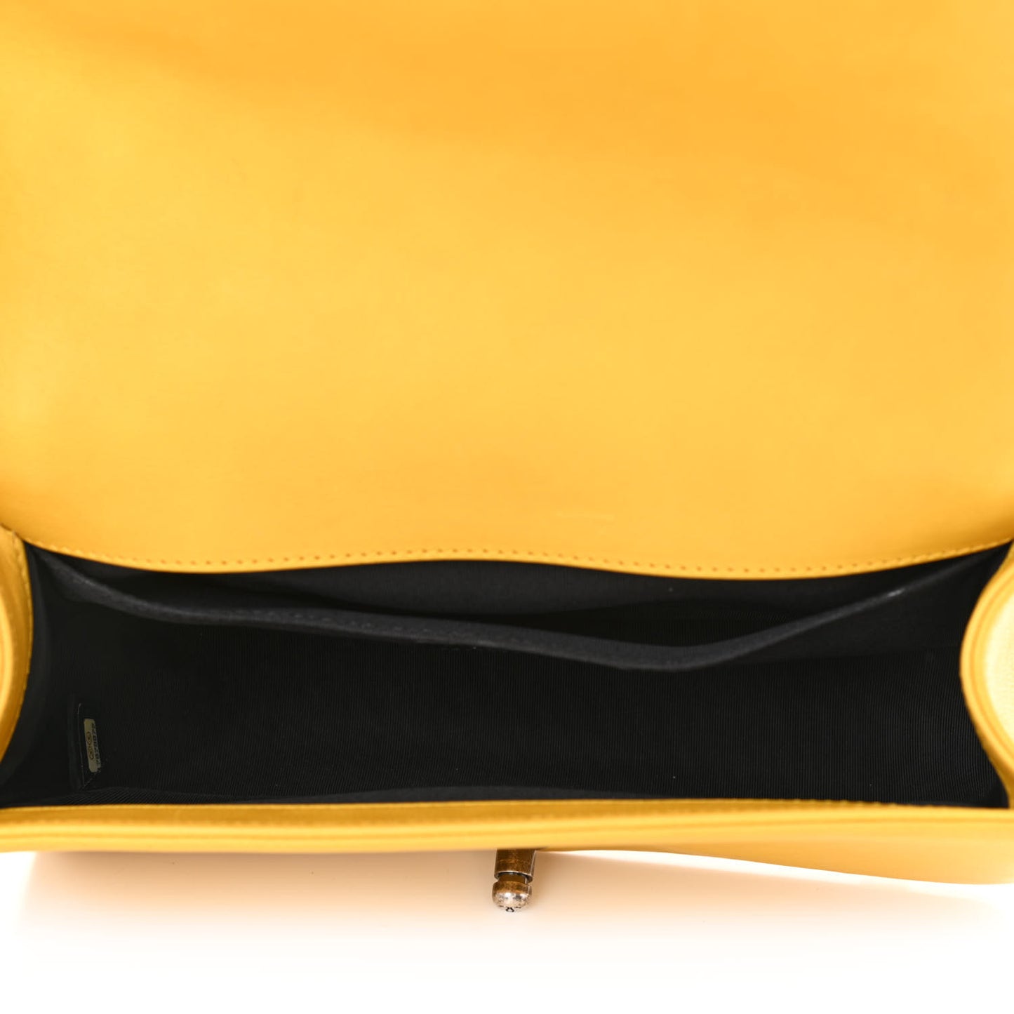 Calfskin Quilted Medium Boy Flap Yellow
