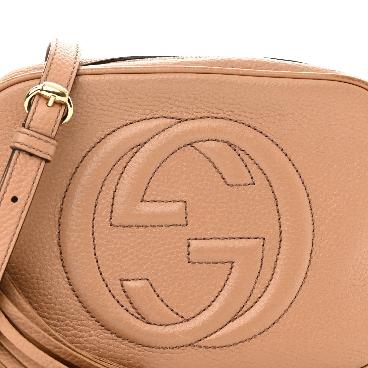 Gucci Pebbled Calfskin Small Soho Disco Bag Camelia 8 of 18