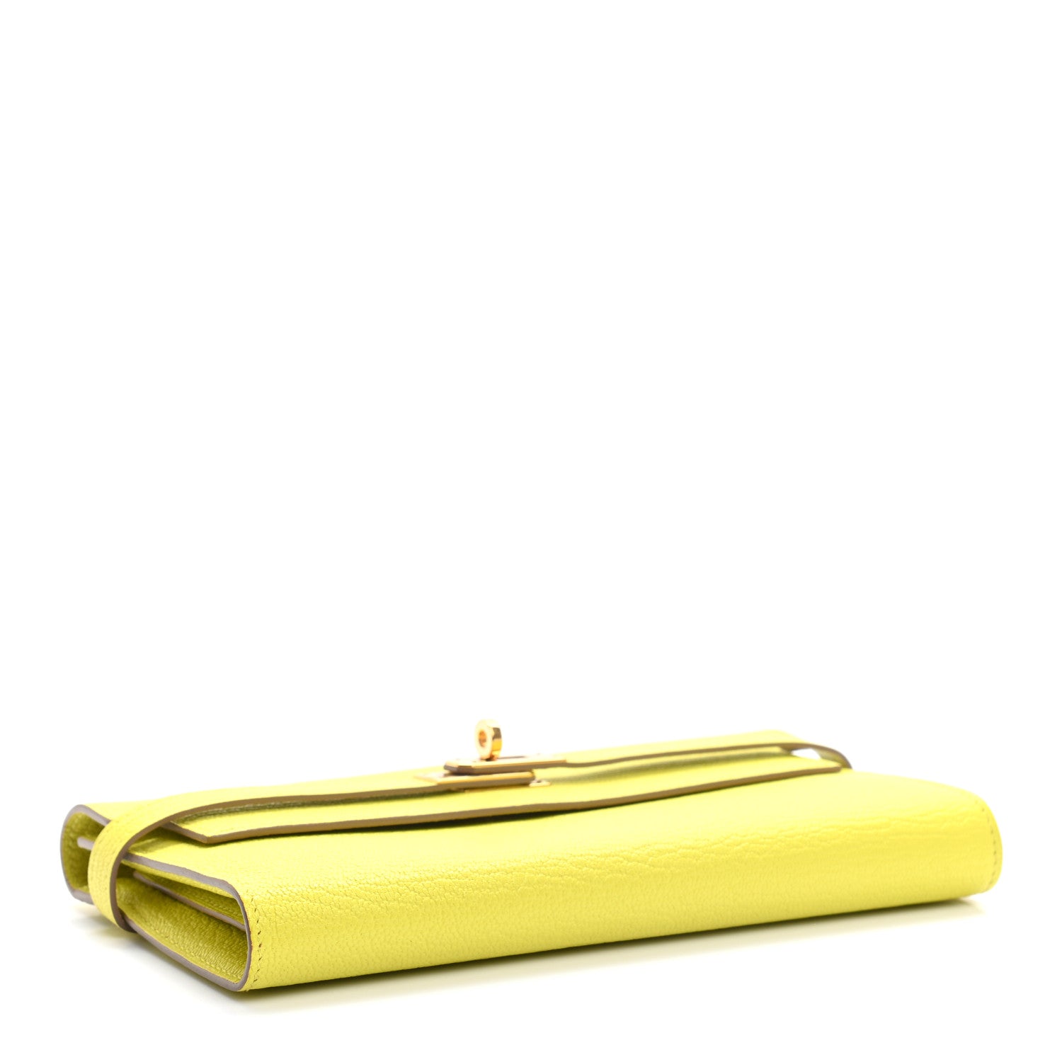 Hermes Chevre Mysore Kelly Longue Wallet Lime 4 of 11