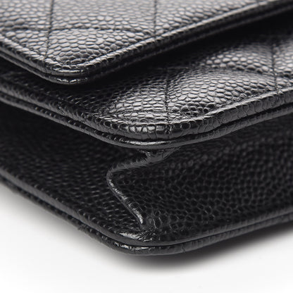 Chanel Caviar Quilted Wallet On Chain WOC Black 10 of 12