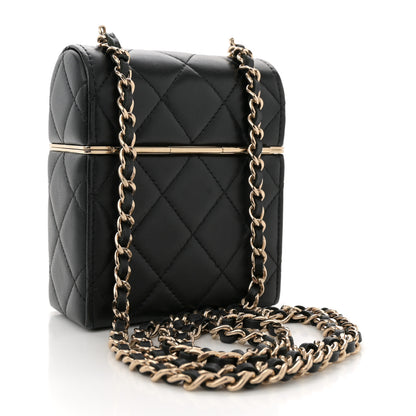 Chanel Lambskin Quilted Small Box With Chain Black 4 of 11
