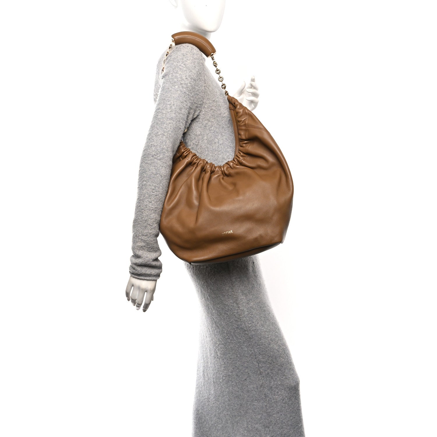 Loewe Mellow Nappa Medium Squeeze Bag Oak 2 of 9