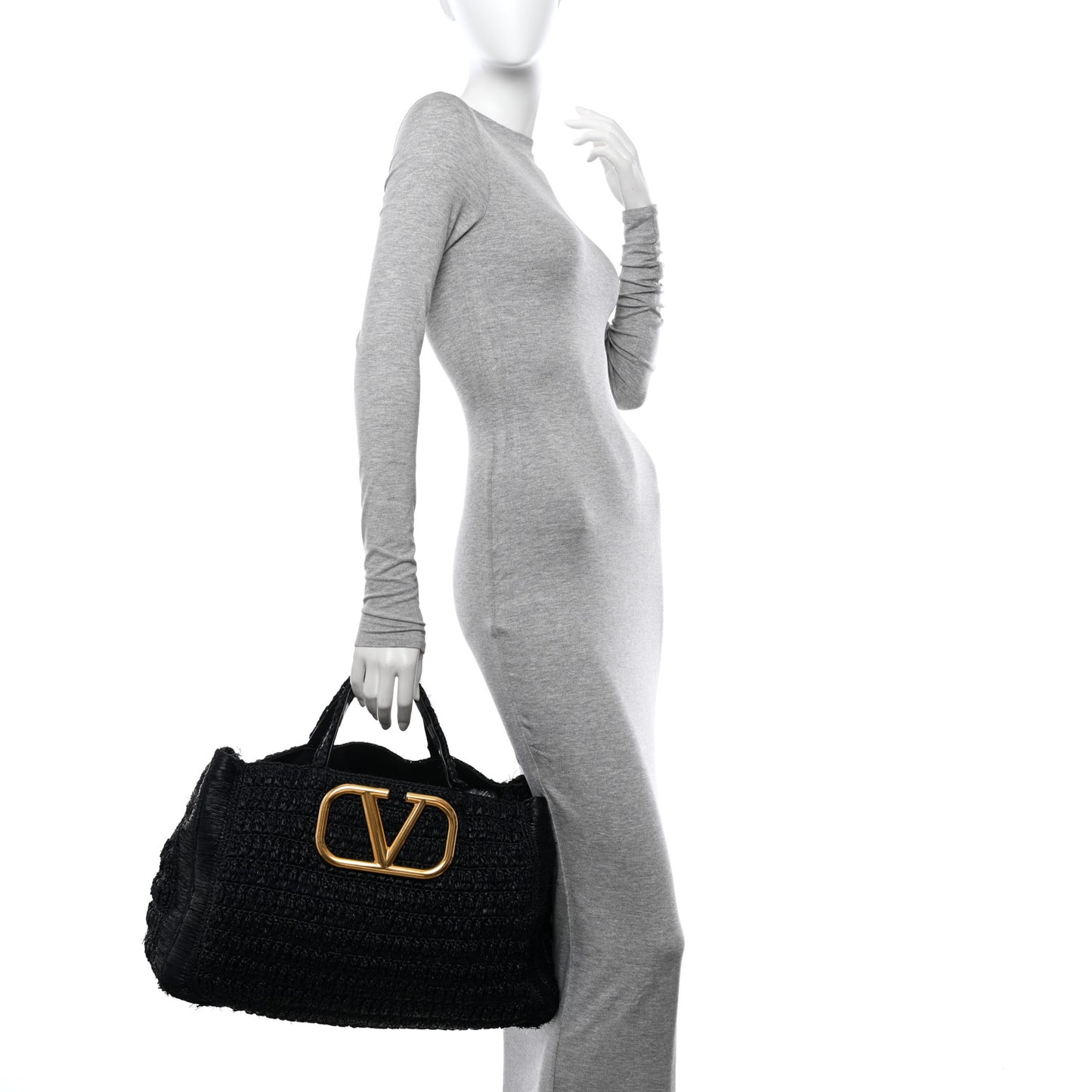 Raffia Supervee In It Tote Black