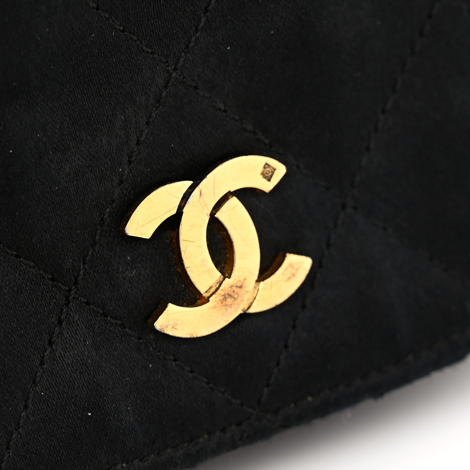 Chanel Satin Quilted Half Moon Flap Black 12 of 16