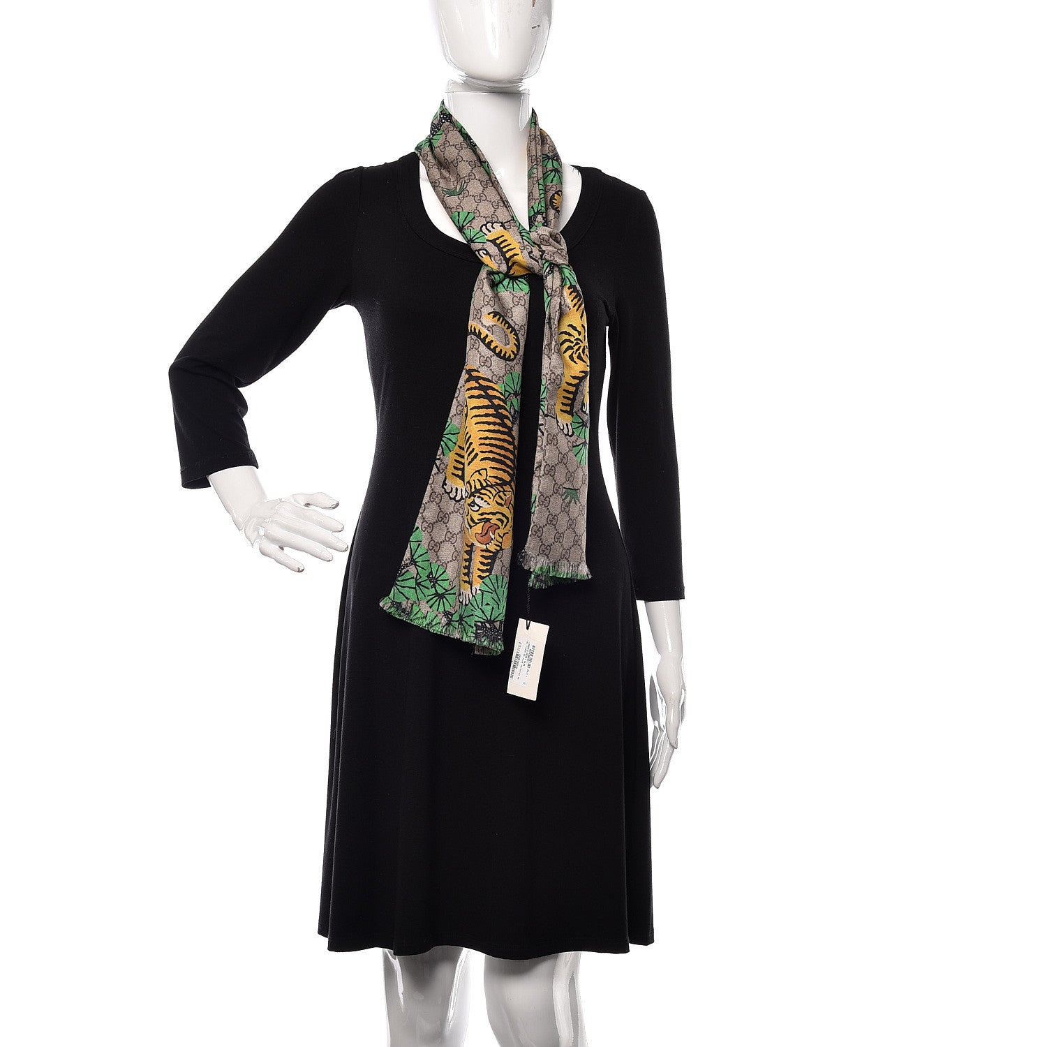 Gucci Silk GG Supreme Bengal Print Scarf Beige 2 of 5