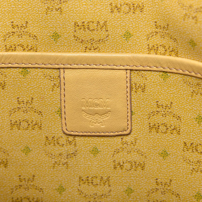 MCM Coated Canvas Shopper Tote Yellow 8 of 9