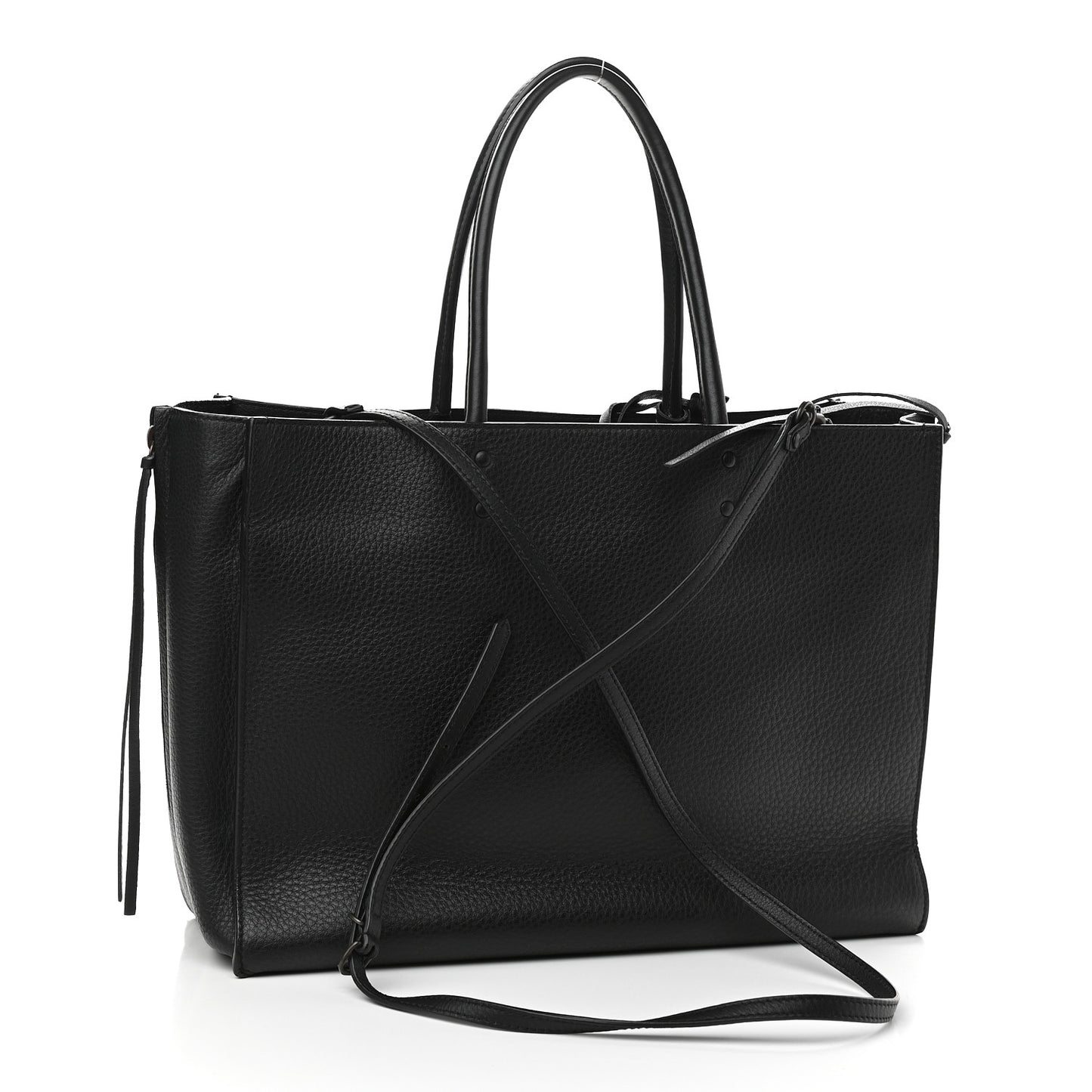Calfskin Blackout Hardware Perforated Papier B4 Tote Black