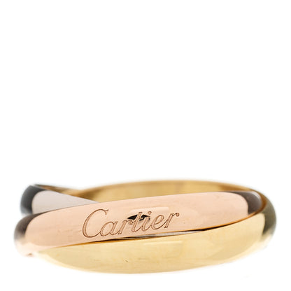 Cartier 18K Pink Yellow White Gold Small Trinity Ring 51 5.75 1 of 5