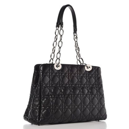 Christian Dior Lambskin Cannage Small Dior Soft Zipped Shopping Tote Black 3 of 7