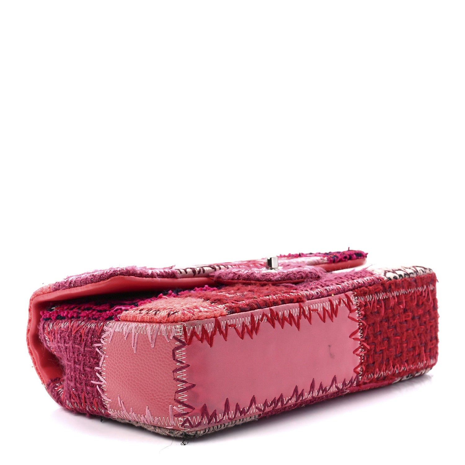 Chanel Tweed Patchwork Medium Single Flap Pink 3 of 11