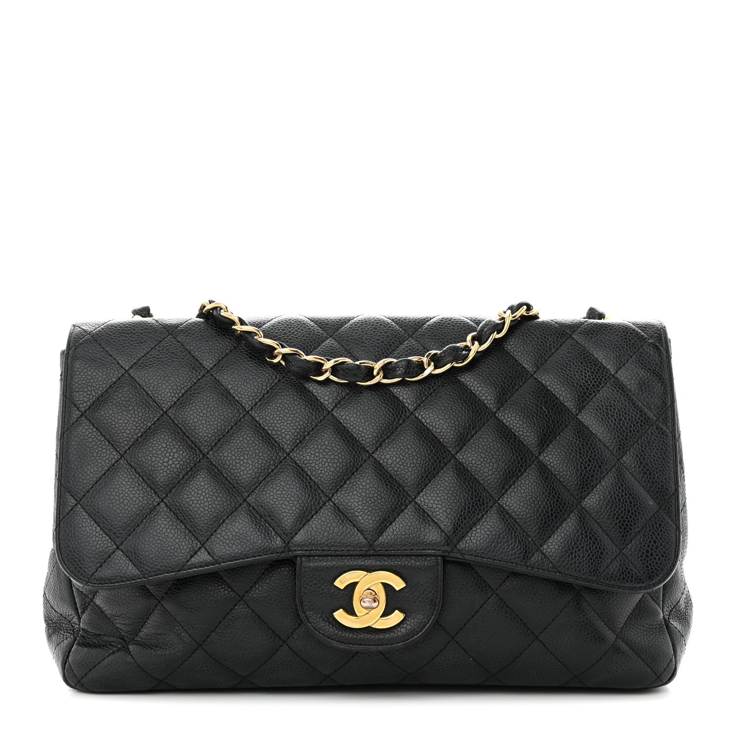 Chanel Caviar Quilted Jumbo Single Flap Navy 1 of 18