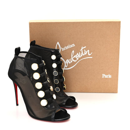 Christian Louboutin Mesh Nappa Marikate 100 Ankle Boots 40 Black 10 of 10