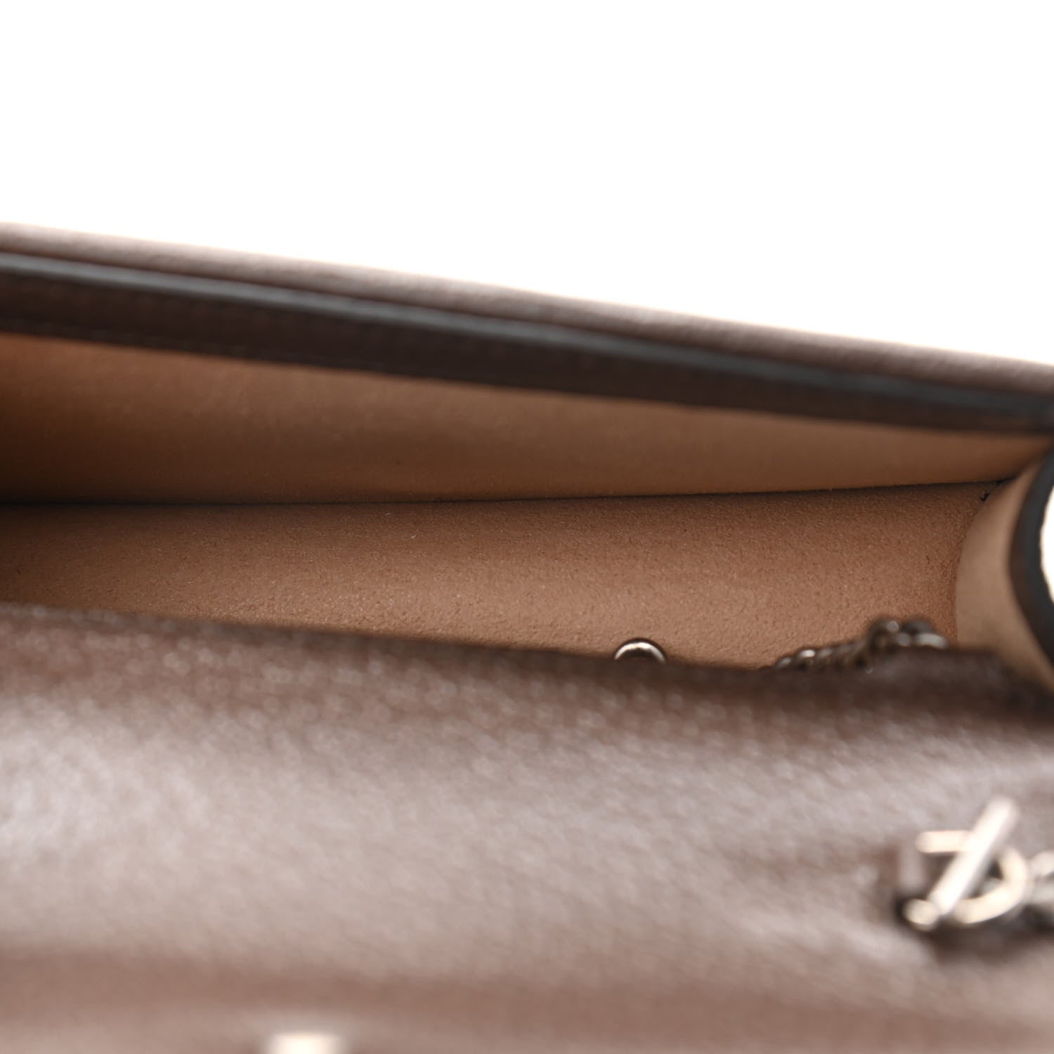 Gucci Monogram Jumbo GG Textured Dollar Calfskin Super Mini Dionysus Shoulder Bag Camel Ebony New Acero 4 of 8