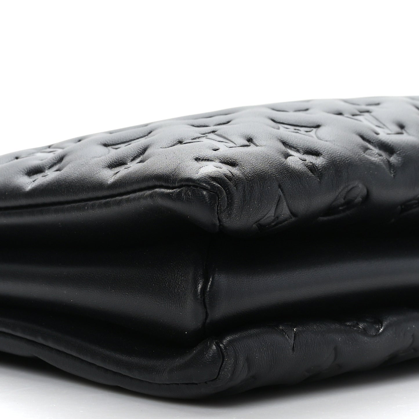 Lambskin Embossed Monogram Coussin MM Black