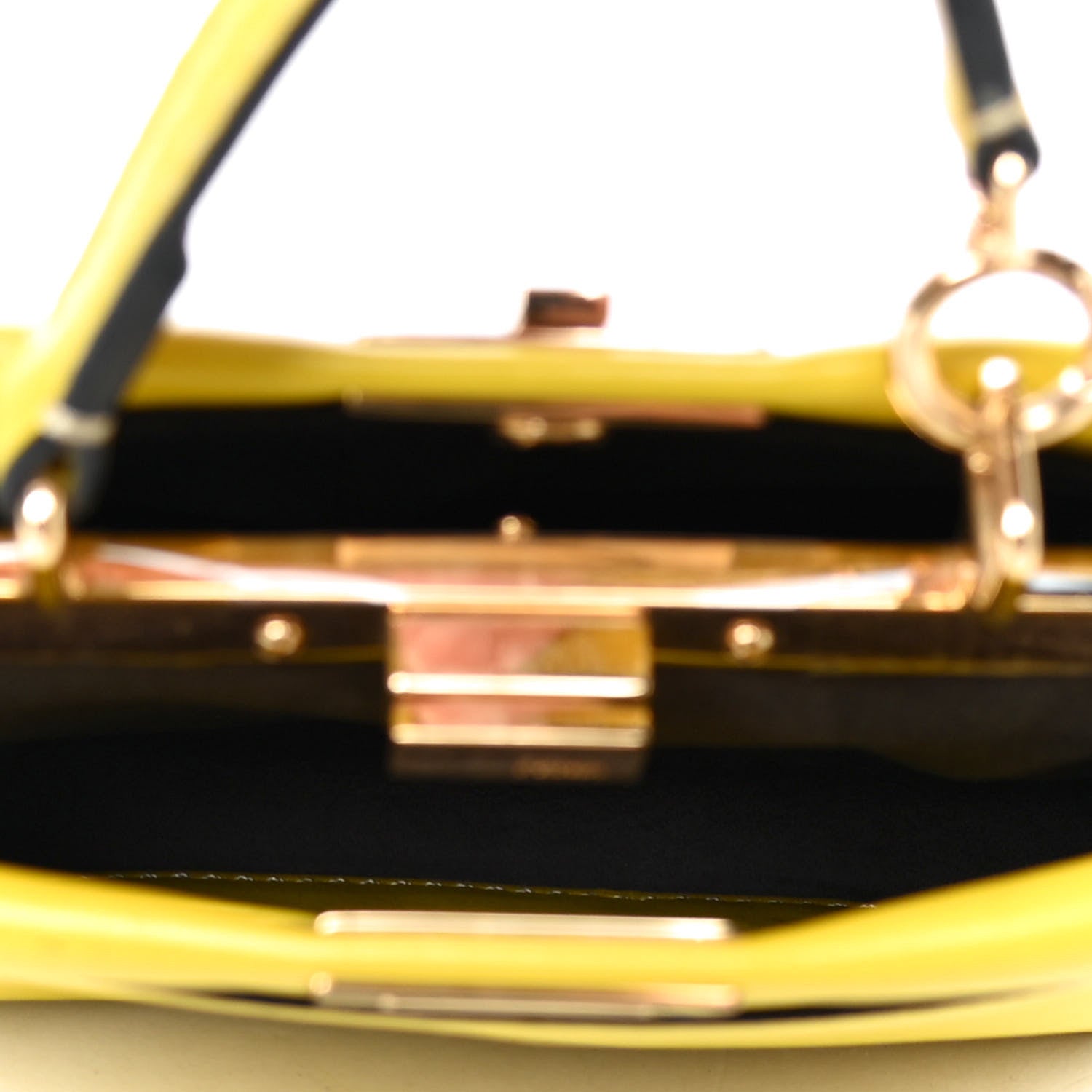 Fendi Shiny Nappa Micro Peekaboo Iconic Satchel Lime 4 of 4