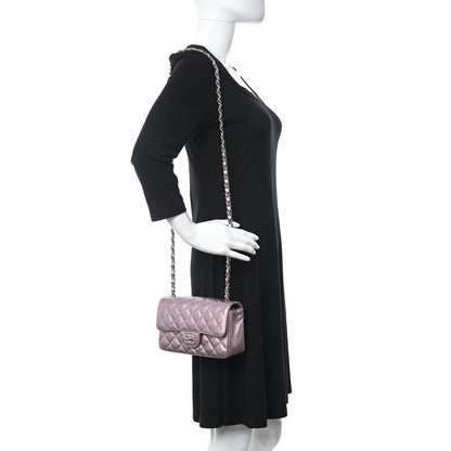 Chanel Metallic Calfskin Quilted Mini Rectangular Flap Pink 2 of 12
