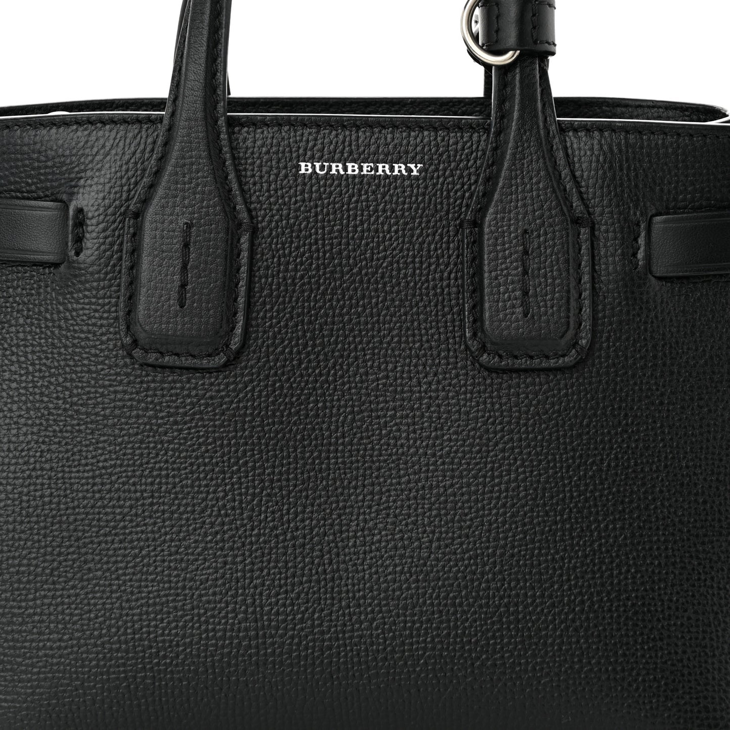 Grainy Calfskin House Check Baby Banner Tote Black