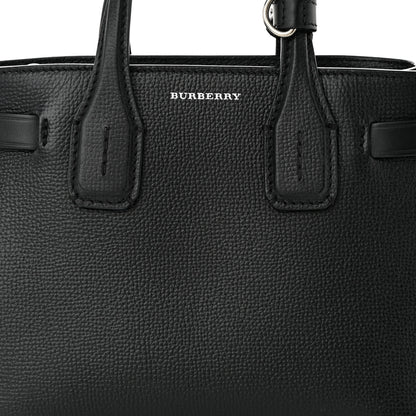 Burberry Grainy Calfskin House Check Baby Banner Tote Black 7 of 9