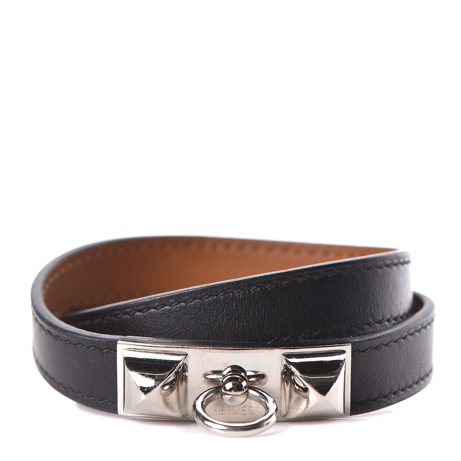 Hermes Swift Rivale Double Tour Bracelet S Black 1 of 7