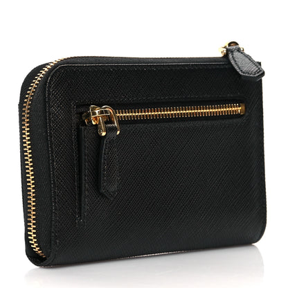 Prada Saffiano Metal Zip Around Keychain Black 3 of 7
