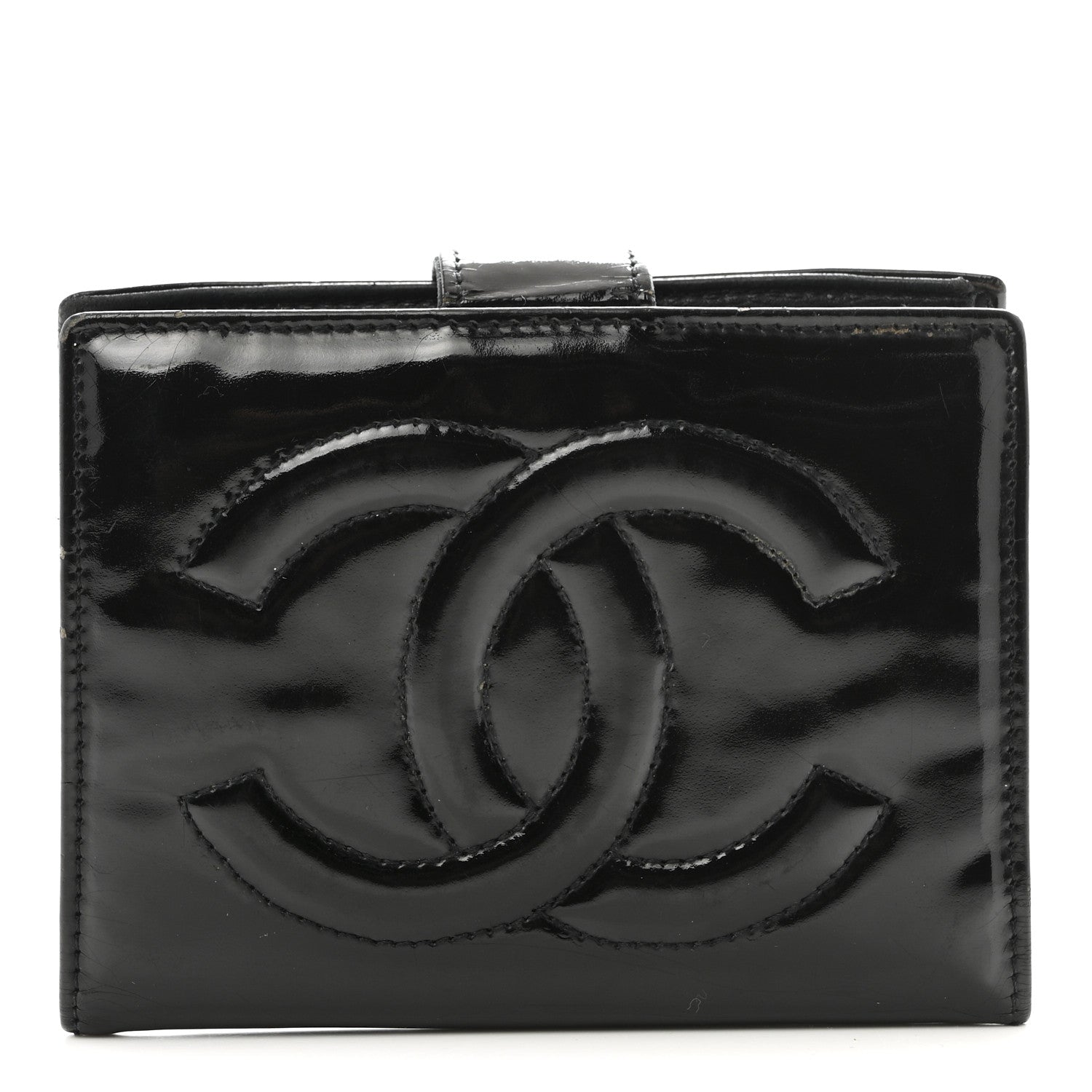 Chanel Patent Timeless CC Compact French Wallet Black 1 of 11