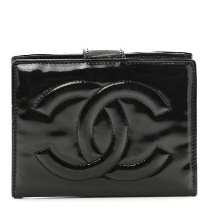 Chanel Patent Timeless CC Compact French Wallet Black 1 of 11