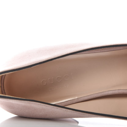 Gucci Kid Scamosciato GG Marmont Fringe 50mm Loafer Pumps 38.5 Crystal Pink 8 of 10