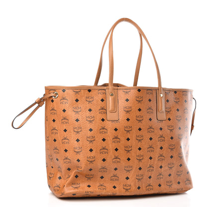 MCM Visetos Large Liz Reversible Shopper Tote Cognac 4 of 12