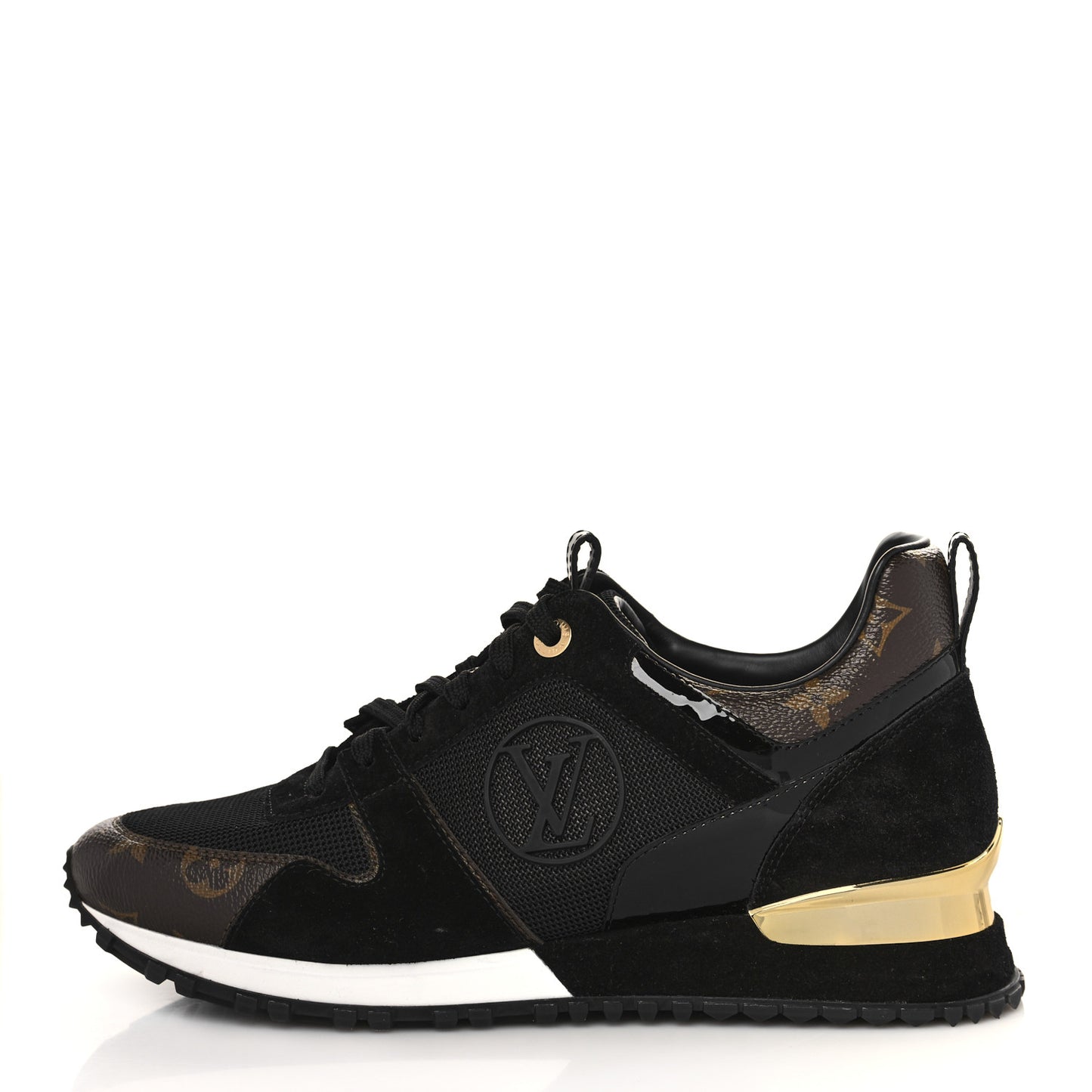 Suede Monogram Run Away Sneakers 39.5 Black