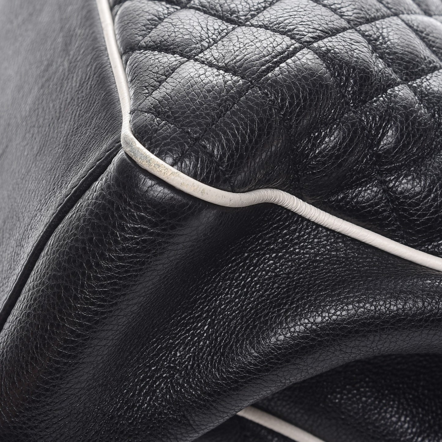 Calfskin Mixed Matelasse Triquilt Large Monogram Envelope Satchel Black White