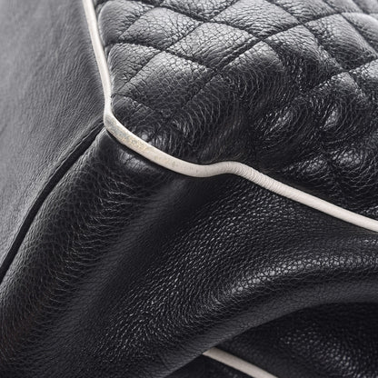 Saint Laurent Calfskin Mixed Matelasse Triquilt Large Monogram Envelope Satchel Black White 13 of 13
