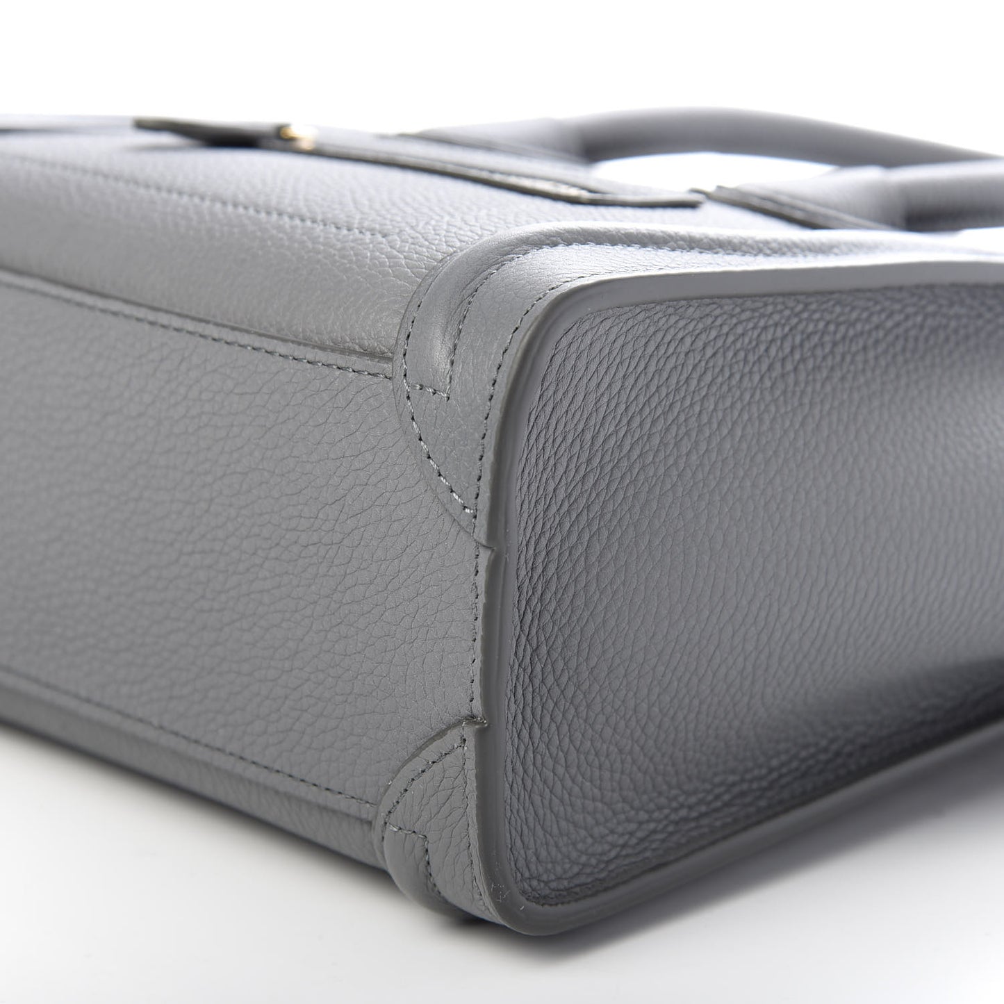 Drummed Calfskin Nano Luggage Kohl