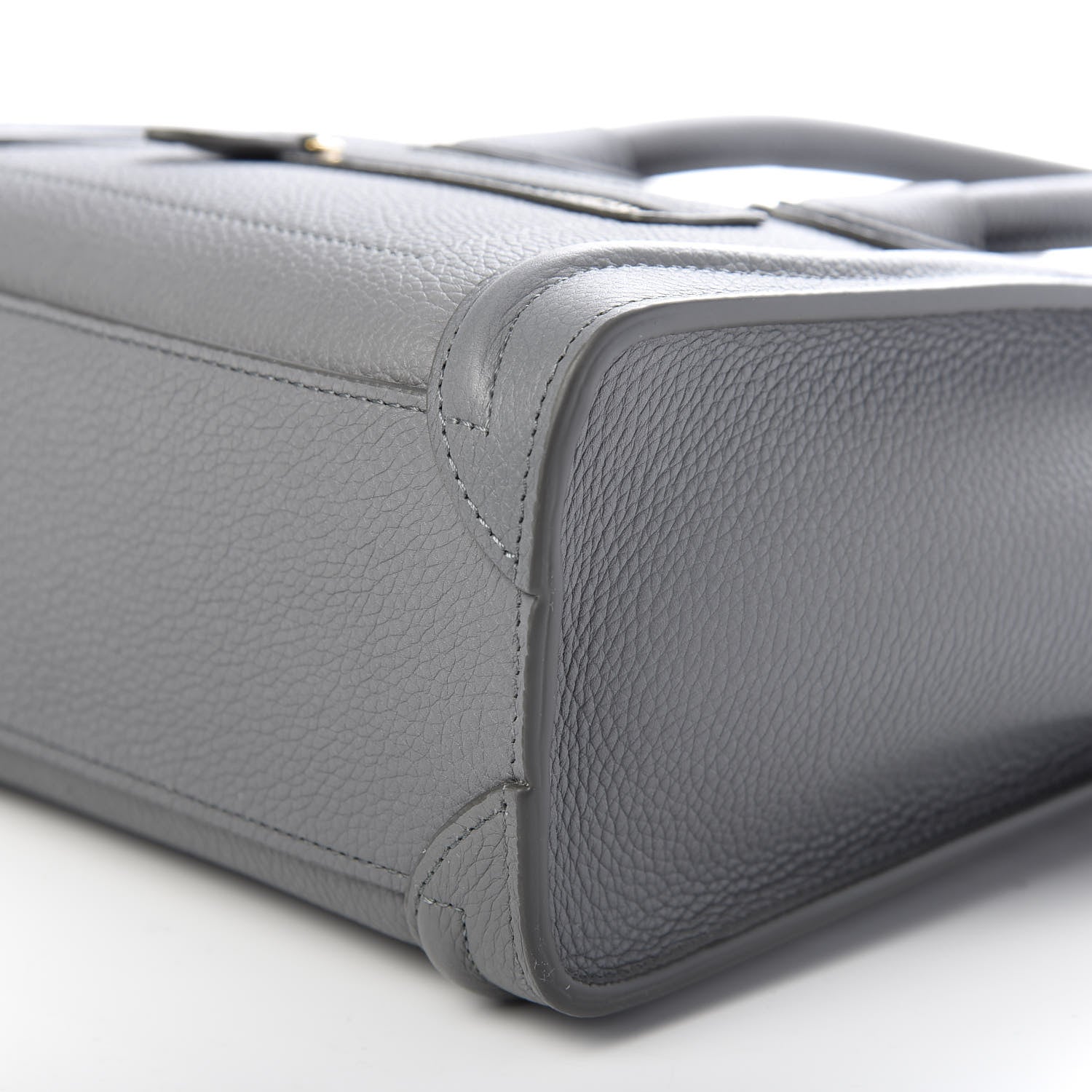 Celine Drummed Calfskin Nano Luggage Kohl 7 of 10