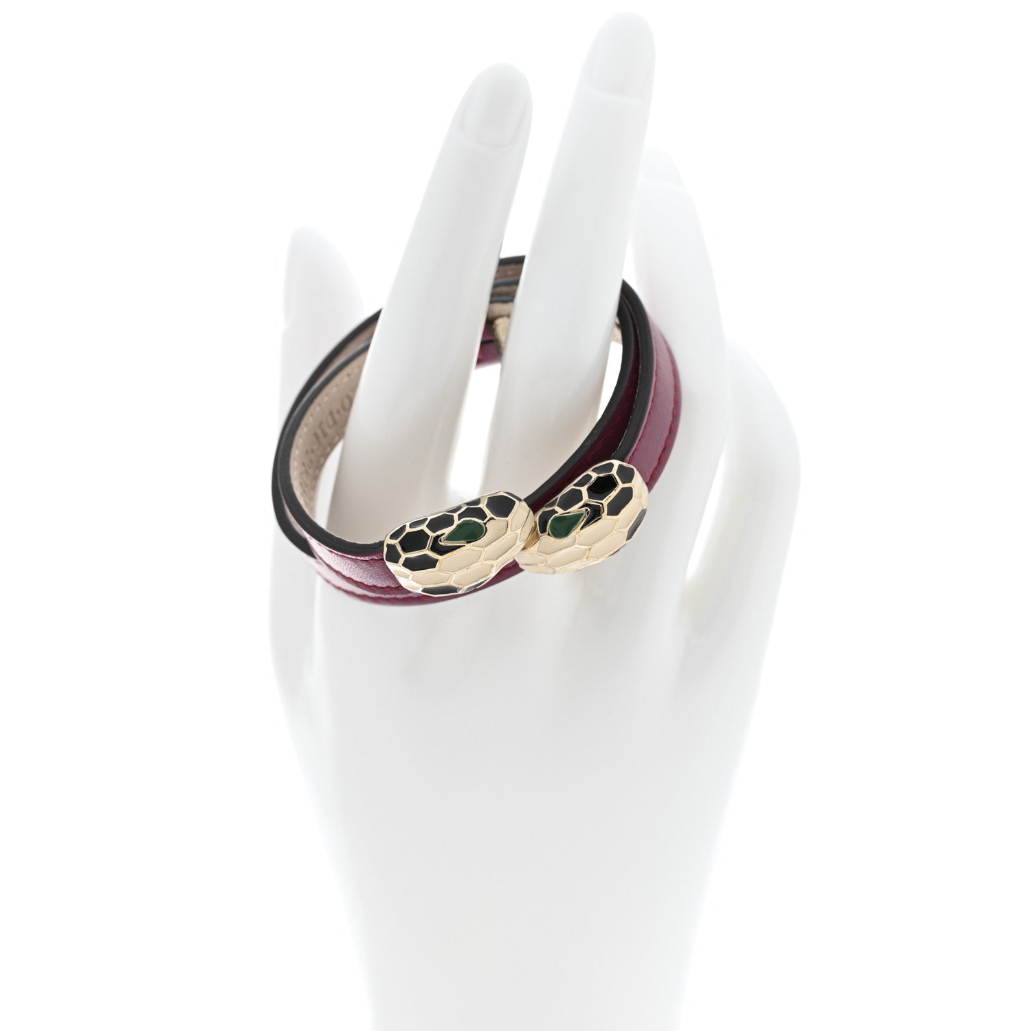 Bulgari Calfskin Serpenti Forever Double Coil Bracelet S Pink 2 of 6