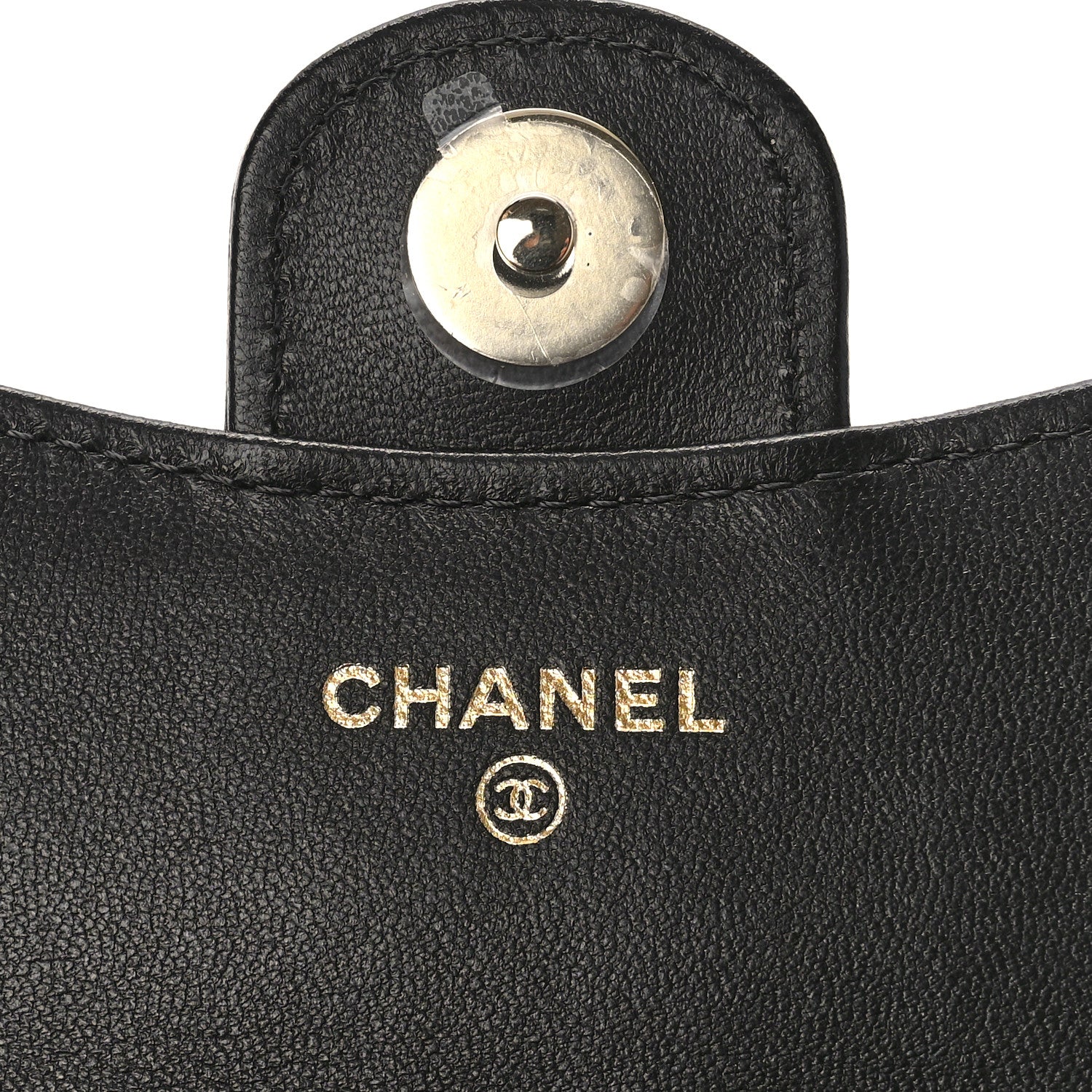 Chanel Lambskin Patent Quilted Phone Holder Wallet With Chain Black 7 of 10