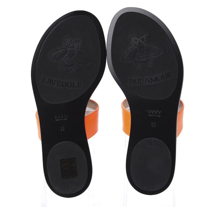 Gucci Calfskin GG Marmont Thong Sandals 35 Deep Orange 6 of 11