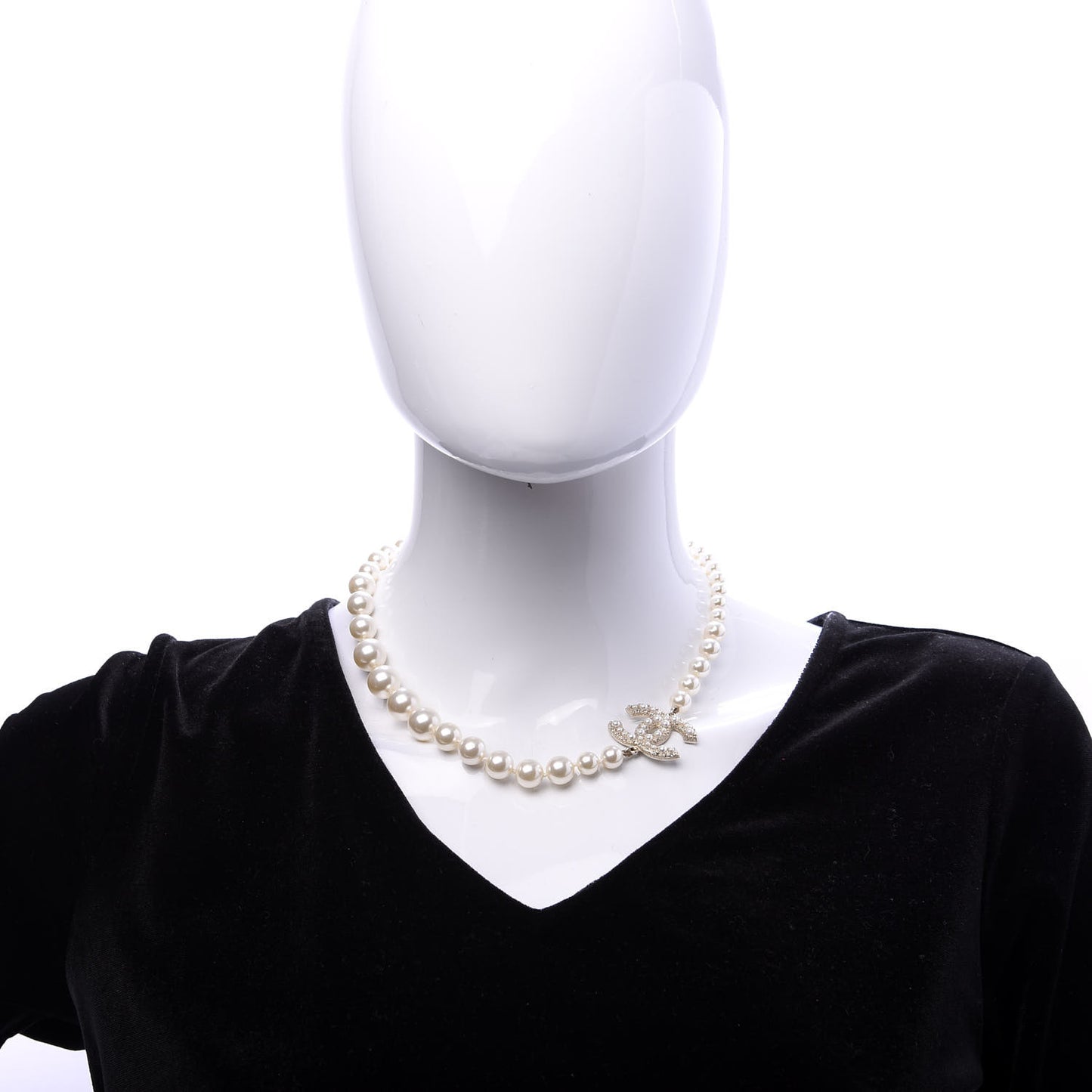 Pearl CC 100th Anniversary Necklace Light Gold