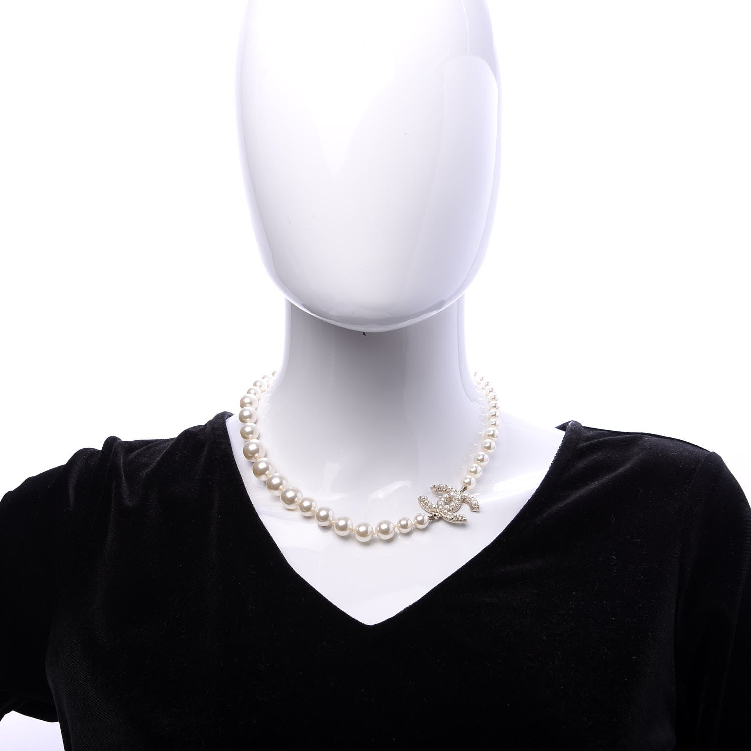 Chanel Pearl CC 100th Anniversary Necklace Light Gold 2 of 7