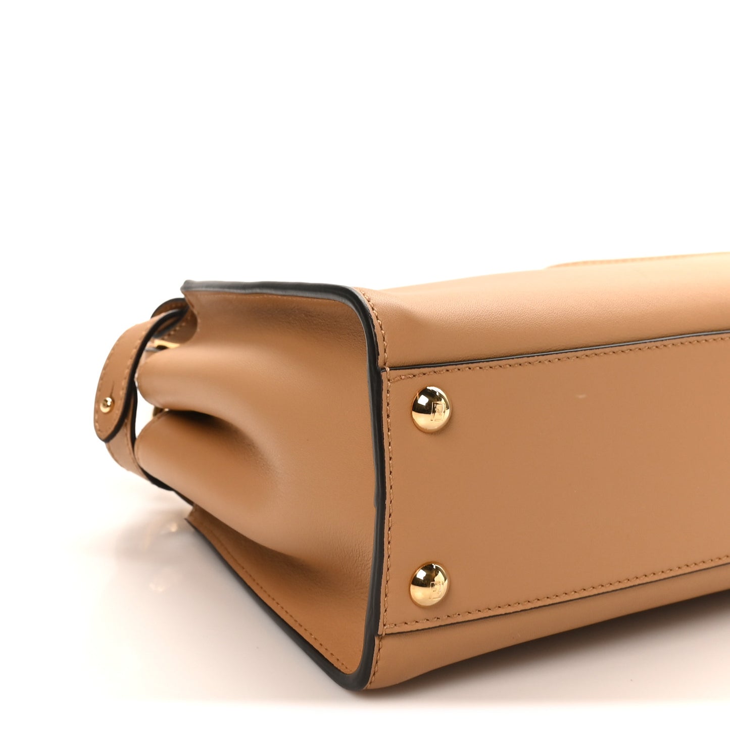 Vitello Seta Nappa FF Embossed Mini Peekaboo Iconic Satchel Miele Scuro Miele Scuro