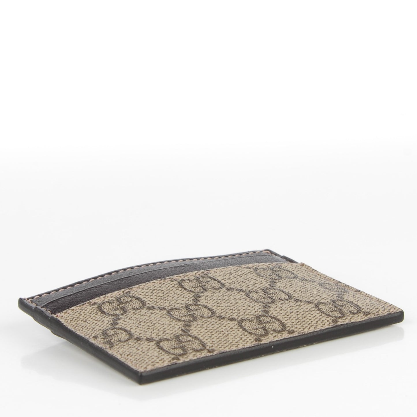 GG Supreme Monogram Card Holder Dark Brown