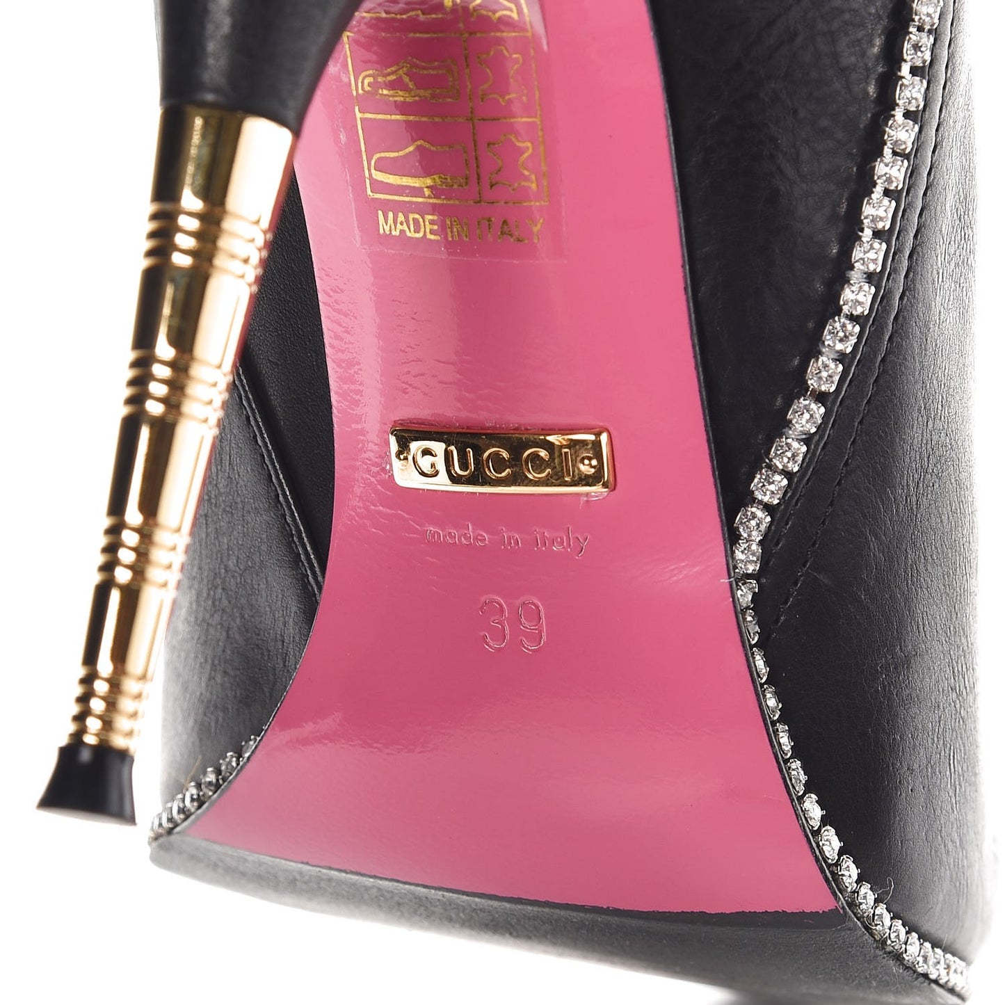 Calfskin Crystal Fosca Boots 39 Black