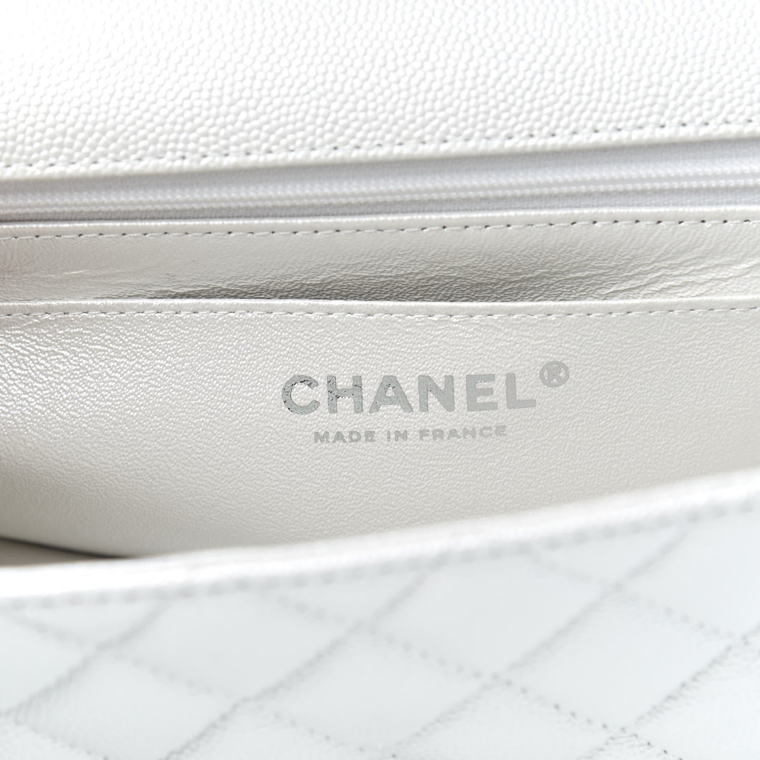 Chanel Iridescent Caviar Quilted Mini Top Handle Rectangular Flap White 6 of 10