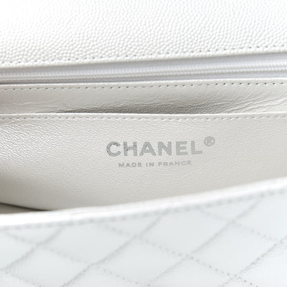 Chanel Iridescent Caviar Quilted Mini Top Handle Rectangular Flap White 6 of 10