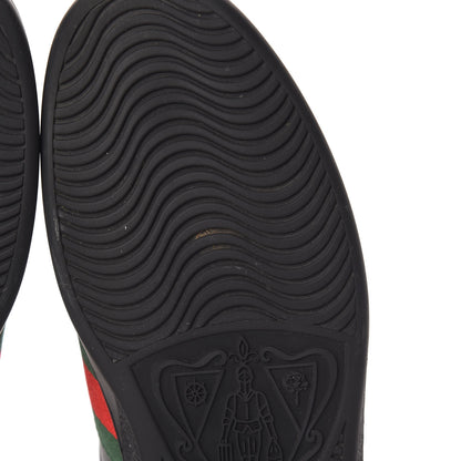 Gucci Miro Soft Calfskin Ayers Web Mens Ace Sneakers 11 Black Rosso 8 of 10