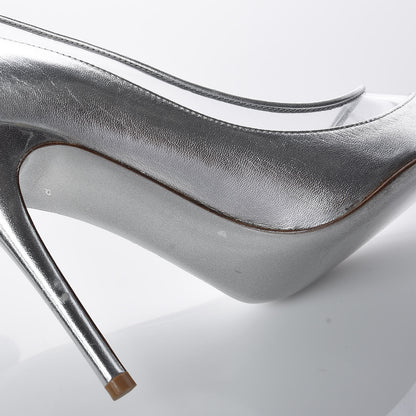Valentino Garavani Metallic Nappa PVC Dollybow Pumps 39 Silver 18 of 18