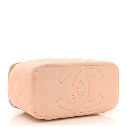 Chanel Caviar Quilted Small Vanity Case With Chain Light Beige 4 of 13